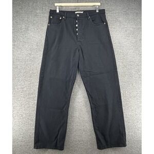 Levis Ribcage Straight Ankle Jeans Women Size 32x28Black Button Fly Casual